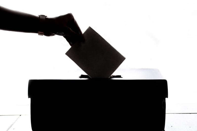 Silhouette of Ballot box