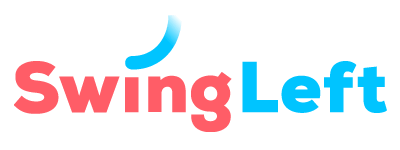 Swing left logo with "swing" in red font and "left" in blue font